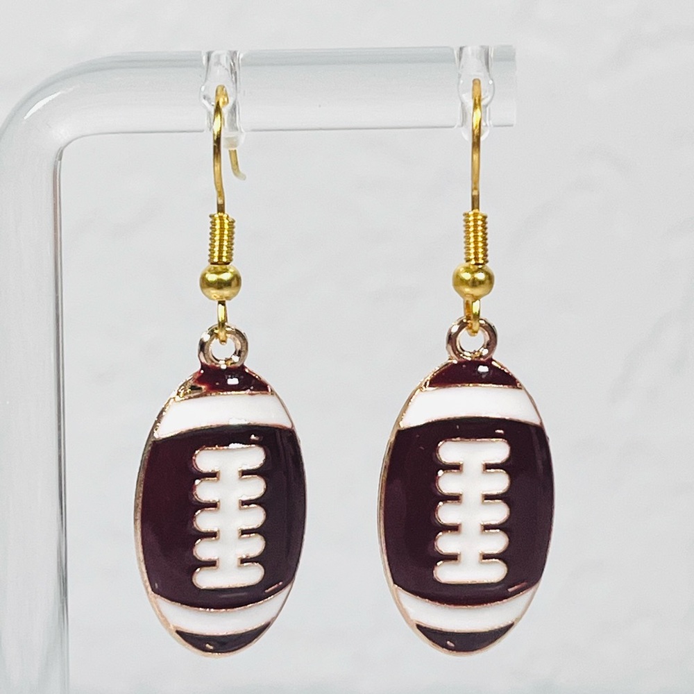 4/$20 Football Dangle Earrings